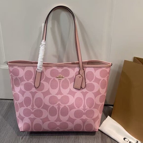 Coach Handbags - COACH Women's New CITY Buckle Shoulder Tote Shopping Bag. CAL49 Pink, Size 33×29